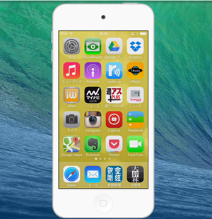 Mac上のiPhoneのミラーリング画像