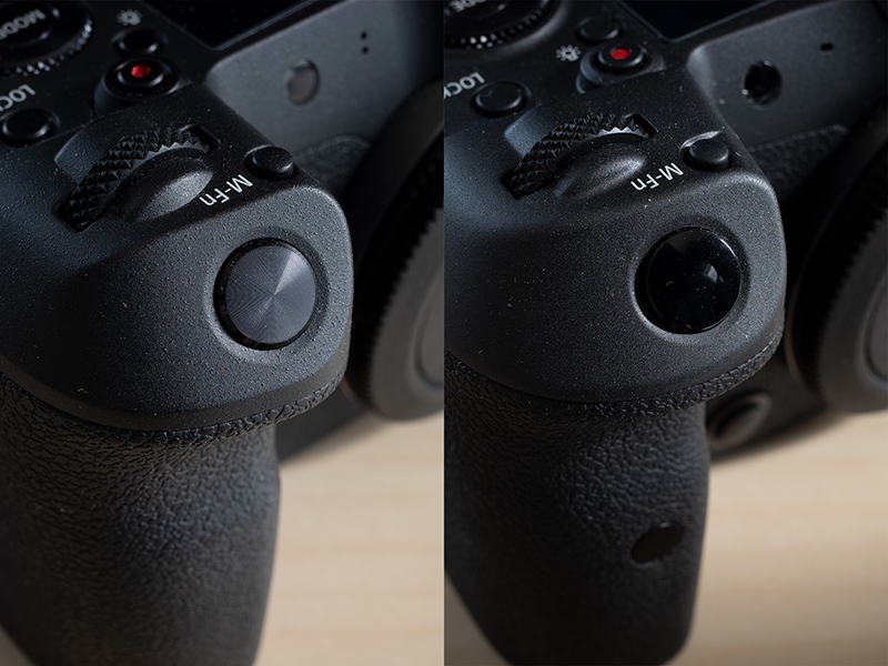 R5とR シャッターボタン