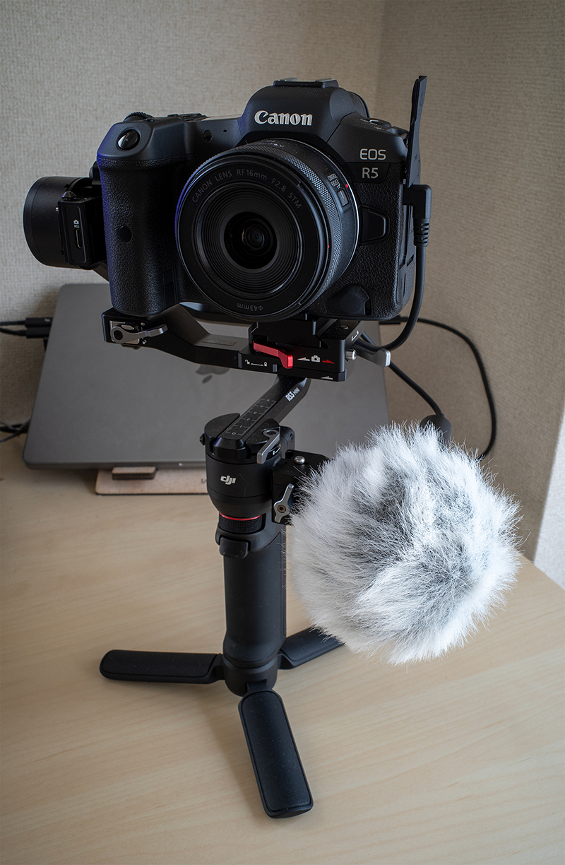 Canon R5にdji RS3 MINIとaudio-technica AT9940